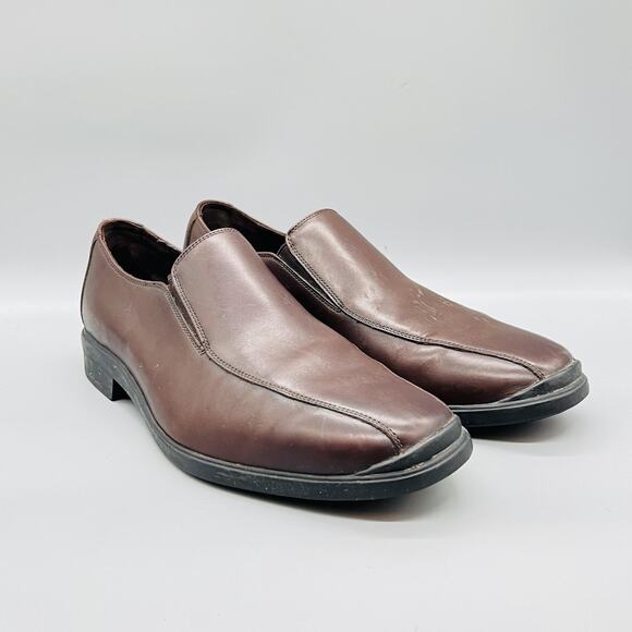 Cole Haan Shoes Mens 11 Brown Leather Slip On Oxford Dress Square Toe Classic main image 11